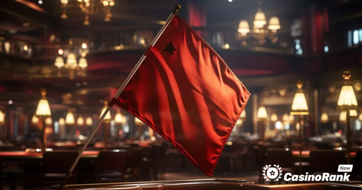 Bendera Merah Besar Yang Menunjukkan Penipuan Kasino Dalam Talian Baharu
